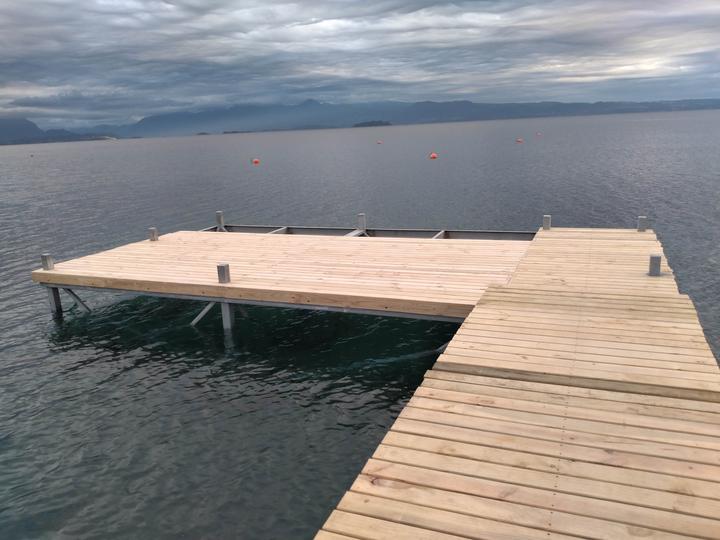 Muelle de madera sobre el lago